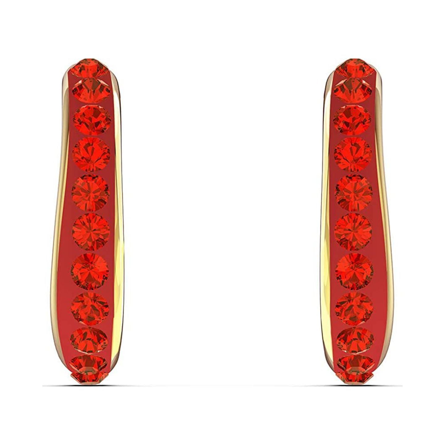 Red Magma Swarovski Hoop Earrings main image 0