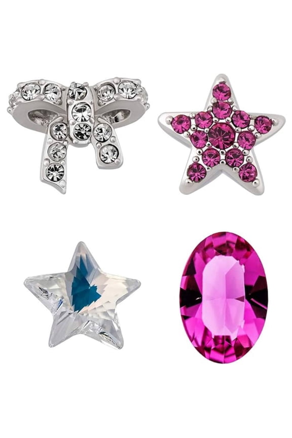 Treasure Set Clear and Fuchsia Crystals Four Piece Set 5071287