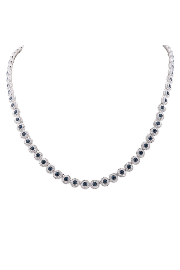 Una Angelic Rhodium Plated Crystal Tennis Necklace
