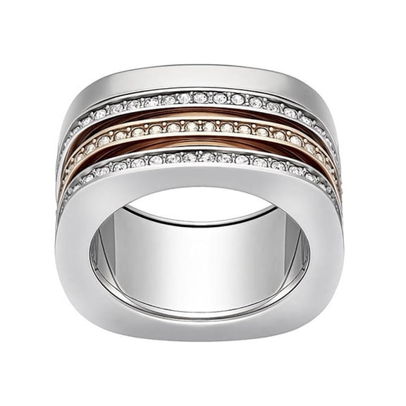 Swarovski Vio Rhodium & Rose Gold Plated Crystals Womens Ring Size 9 / 60 - 5184233