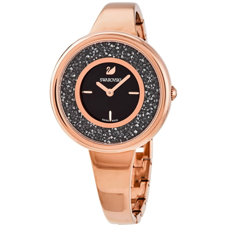 Swarovski Crystalline Pure Watch White Leather Strap Rose