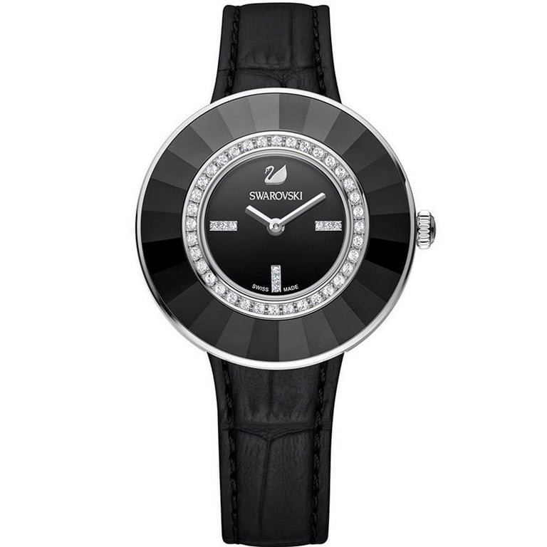 Swarovski Women's Octea Dressy 36mm Black Leather Band Steel Swarovski Women's Octea Dressy 36mm Black Leather Band Steel