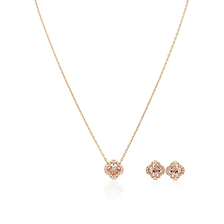 Swarovski Una Rose Gold Tone Plated And Zirconia Necklace