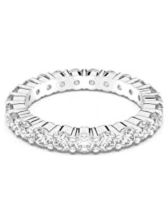 Women's Vittore XL Ring, White Crystal Stones in a Rhodium Plated Setting, Size 50