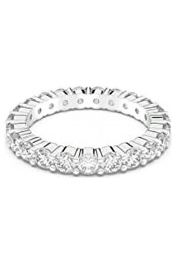 Women's Vittore XL Ring, White Crystal Stones in a Rhodium Plated Setting, Size 50