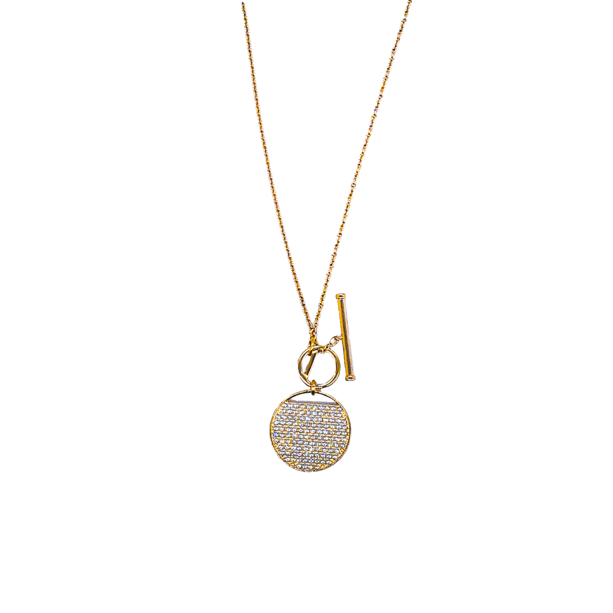 Swarovski Women's White Crystal and Rose Gold Plated Ginger T-Bar Pendant Necklace - image 1 of 2