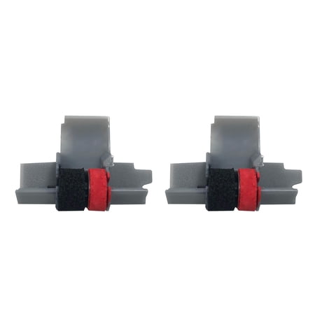 Swartz Ink Calculator Ink Roller, Compatible with Casio HR-100TM & HR-150TM, Black & Red, 2 Pack