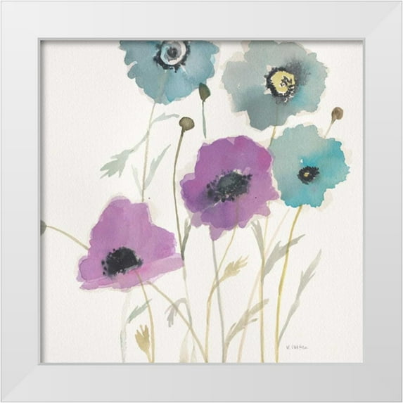 Swartz, Megan 20x20 White Modern Wood Framed Museum Art Print Titled - Pastel Garden II