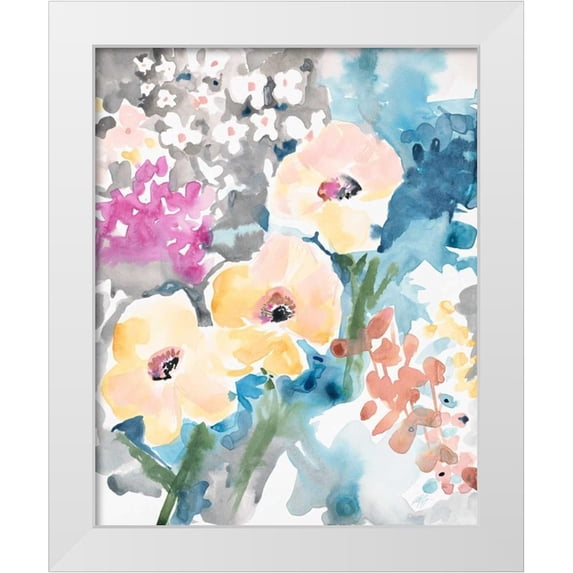 Swartz, Megan 20x24 White Modern Wood Framed Museum Art Print Titled - Bright Bouquet 2