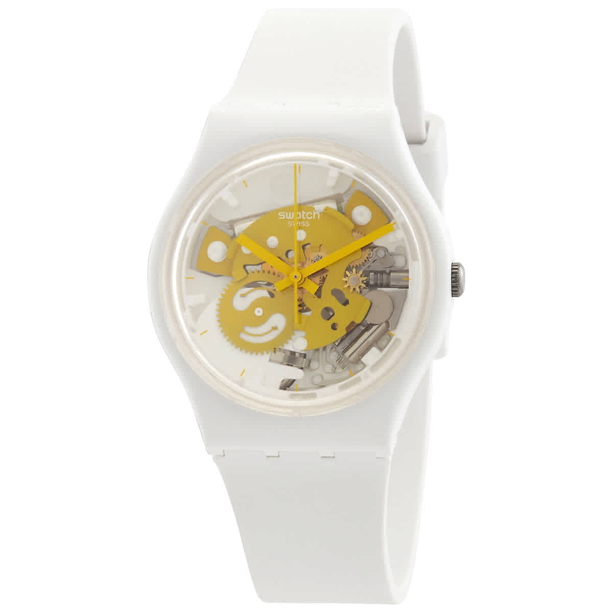 Swatch Bioceramic Time To Yellow Small Quartz White Dial Unisex Watch ...