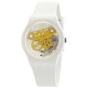 Swatch Bioceramic Time To Yellow Small Quartz White Dial Unisex Watch SO31W105