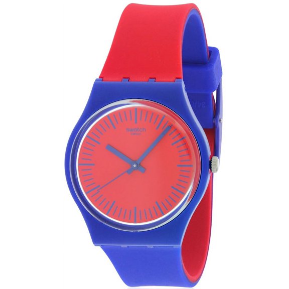 Swatch Blue Loop Quartz Red Dial Unisex Watch GS148
