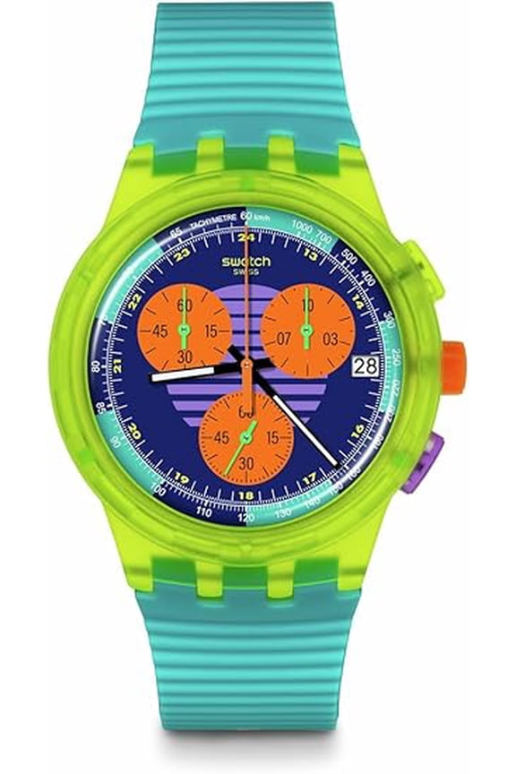 New Chrono Plastic Neon Wave Green Watch
