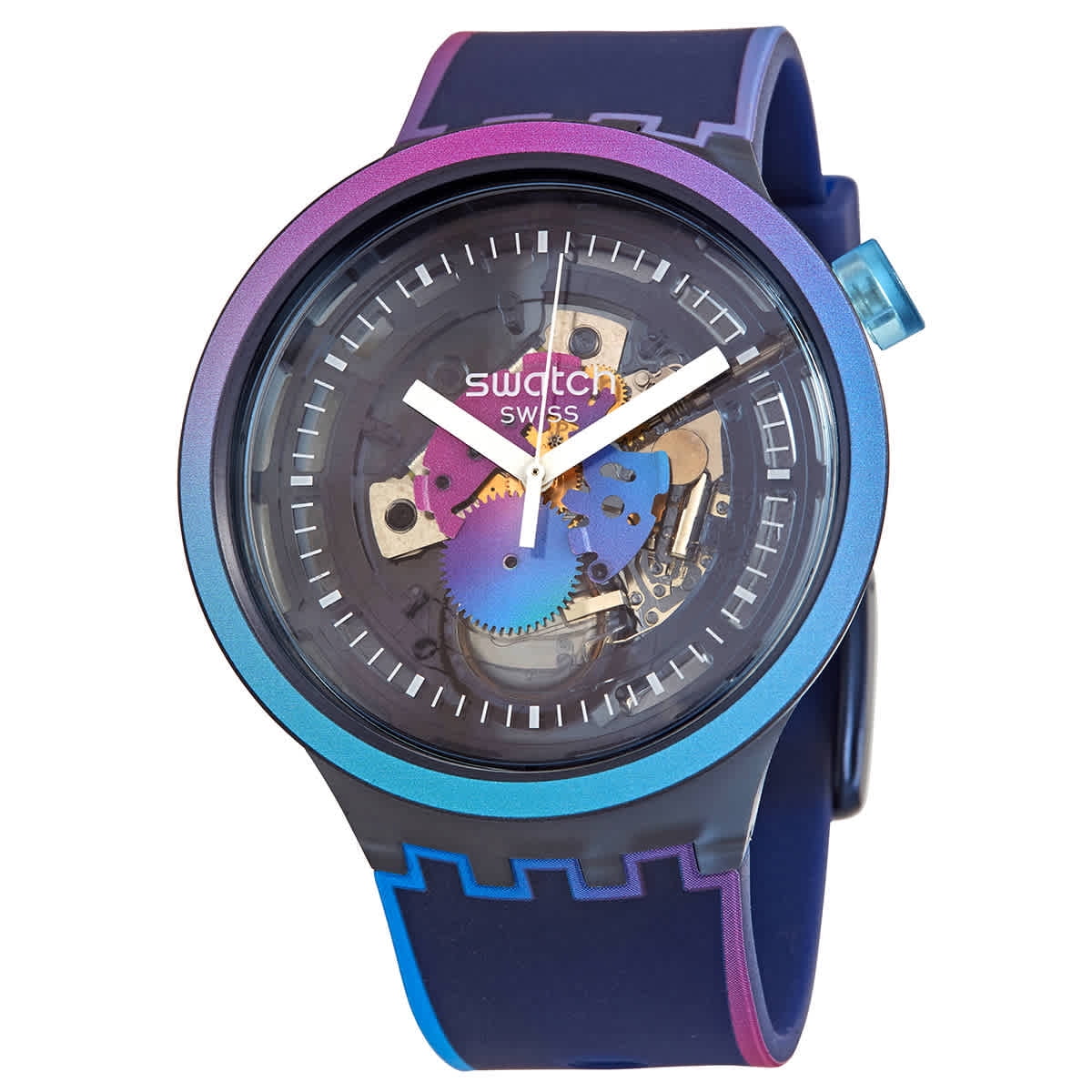 Buy Swatch Blue Skeleton Dial Men's Watch at Ubuy Maldives