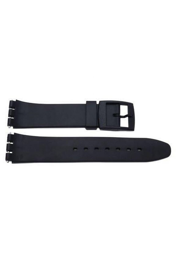 Replacement Black Mens 17mm Plastic Watch Band