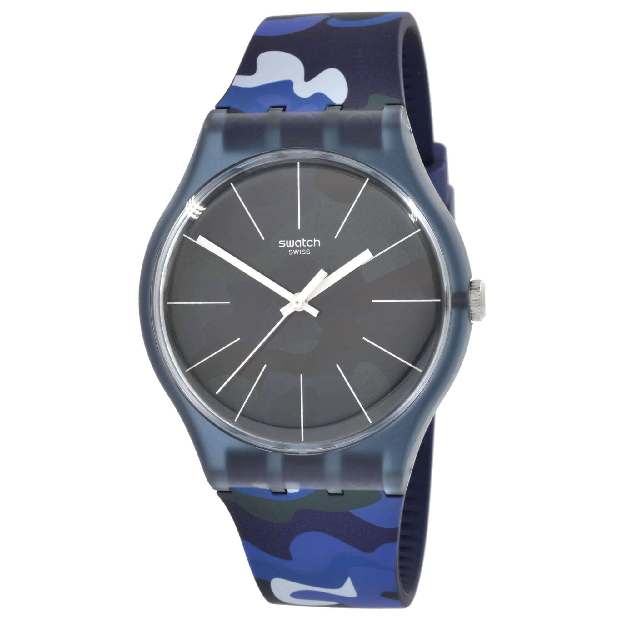 Swatch Men s CamouClouds Blue Camo Dial Watch Brunei Ubuy