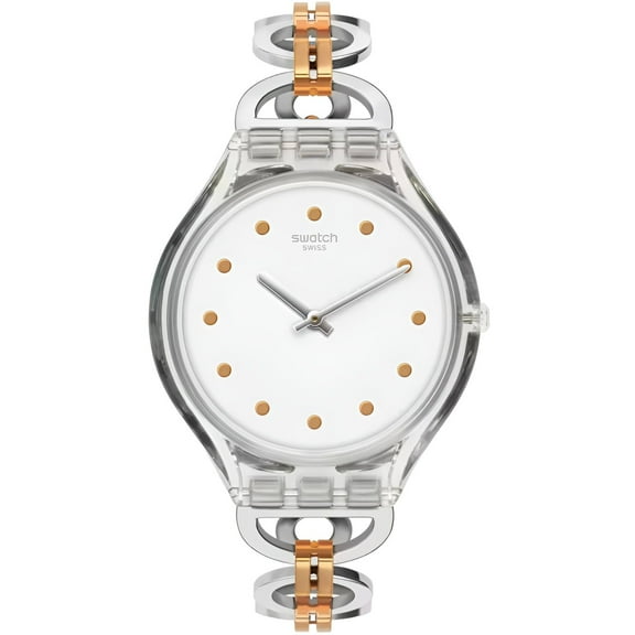 Swatch SVOK102G Women's Skin Skinring White Dial Bracelet Watch