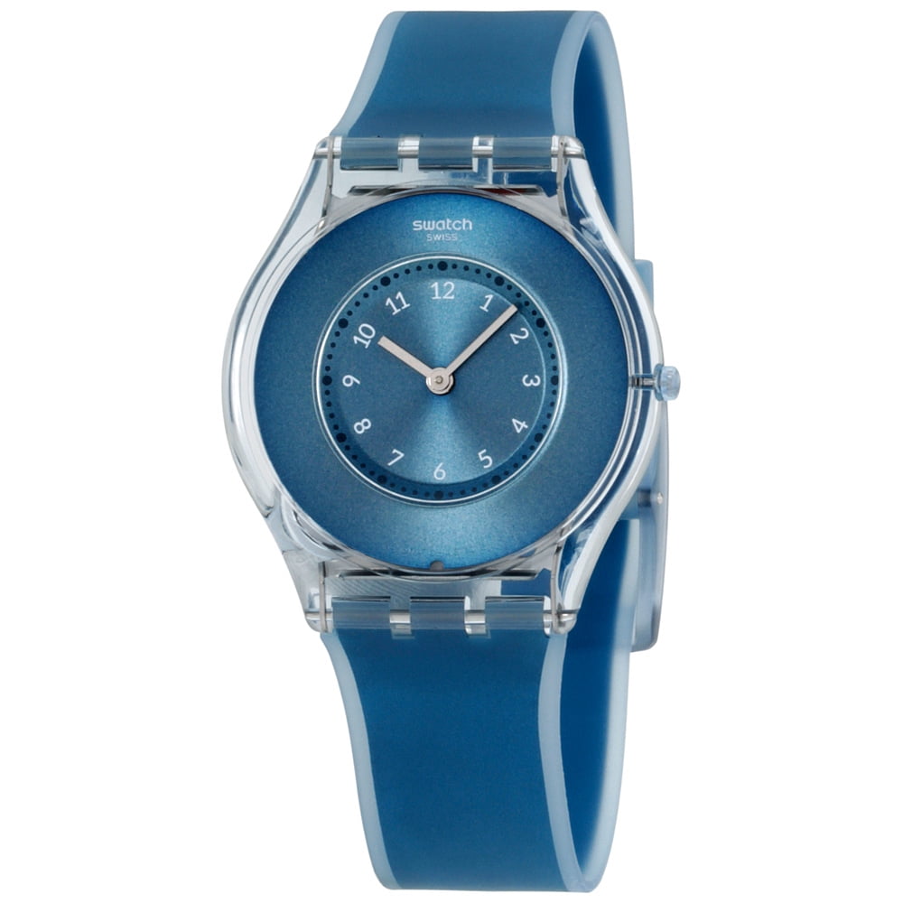 Swatch Skin Dive-In Blue Dial Silicone Strap Ladies Watch SFS103