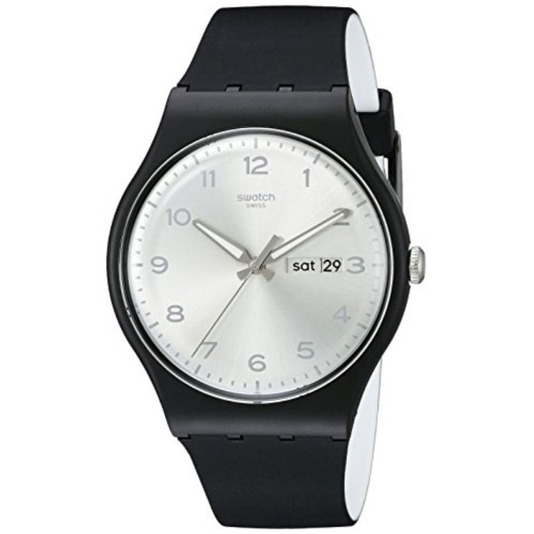 Swatch Unisex SUOB717 Originals Black Watch with Silver-Tone 