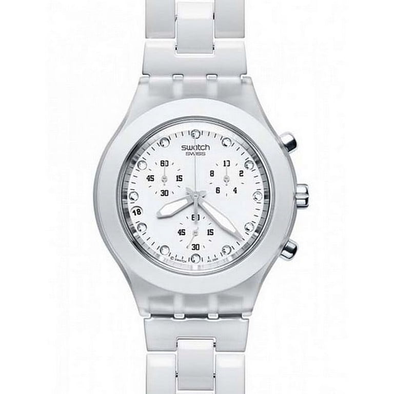 Swatch SVCK4045AG ホワイトダイヤル腕時計。b Swatch Unisex SVCK4045AG Chronograph Date Plastic White Dial Watch