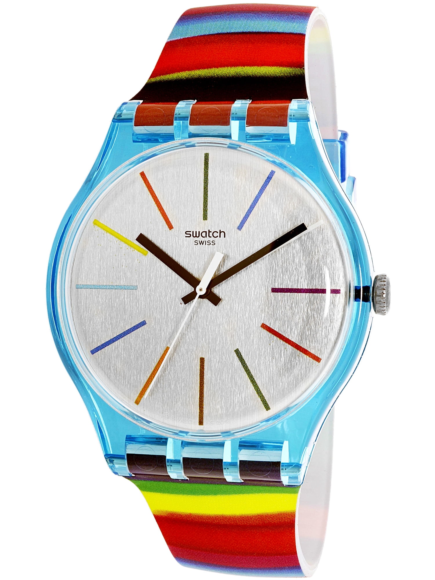 swatch - スウィッチ Swatch Women's 41mm Multicolor Silicone Band Plastic Case