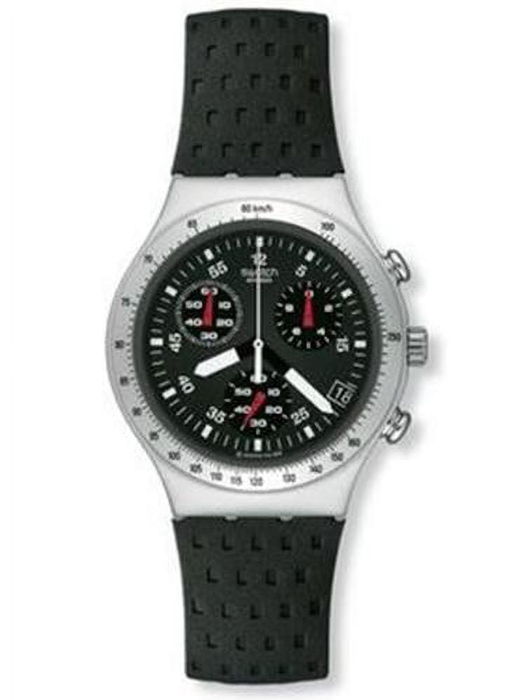 Swatch YCS4024 Men's Wildly Black Dial Black Rubber Strap