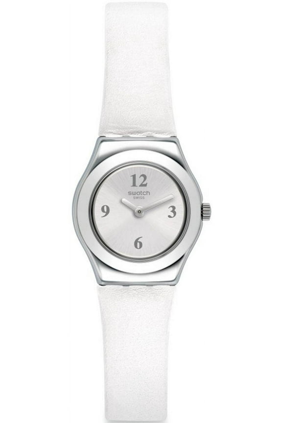 YSS296 Silver Tone Dial White Leather Strap Women's Watch