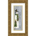 thumbnail image 1 of Swatland, Sally 11x24 Gold Ornate Wood Framed with Double Matting Museum Art Print Titled - Let It Snow, 1 of 4