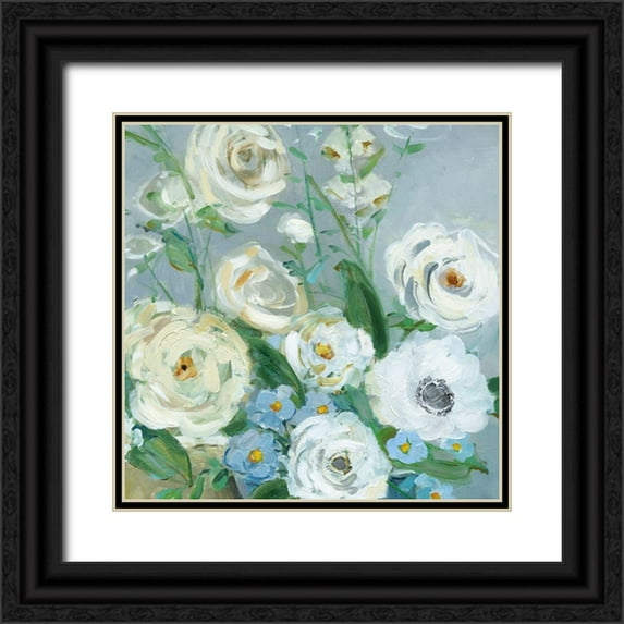Swatland, Sally 12x12 Black Ornate Wood Framed with Double Matting Museum Art Print Titled - Painterly Garden II
