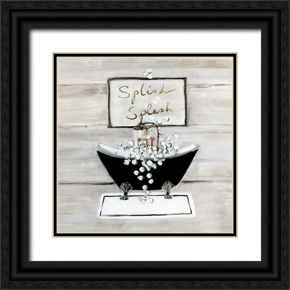 Swatland, Sally 12x12 Black Ornate Wood Framed with Double Matting Museum Art Print Titled - Splish Splash
