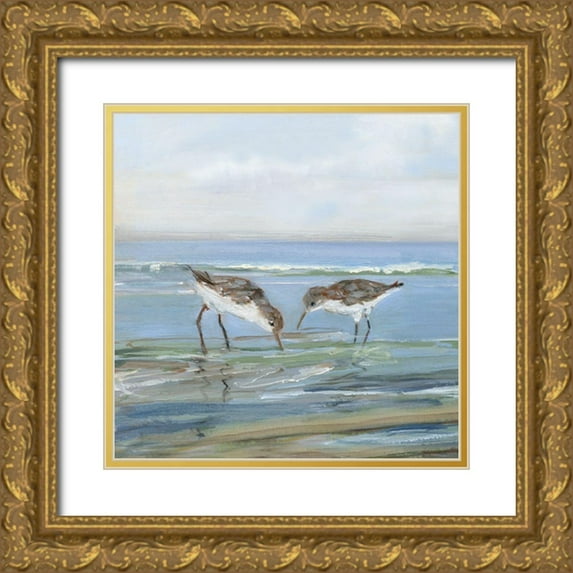 Swatland, Sally 12x12 Gold Ornate Wood Framed with Double Matting Museum Art Print Titled - Seabird Beach II