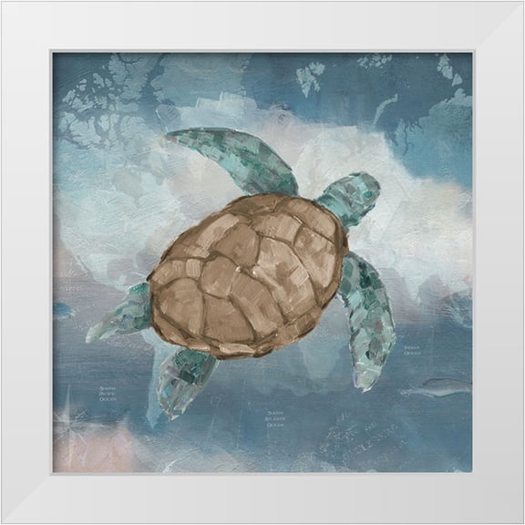 Swatland, Sally 12x12 White Modern Wood Framed Museum Art Print Titled - Traveling Turtle I