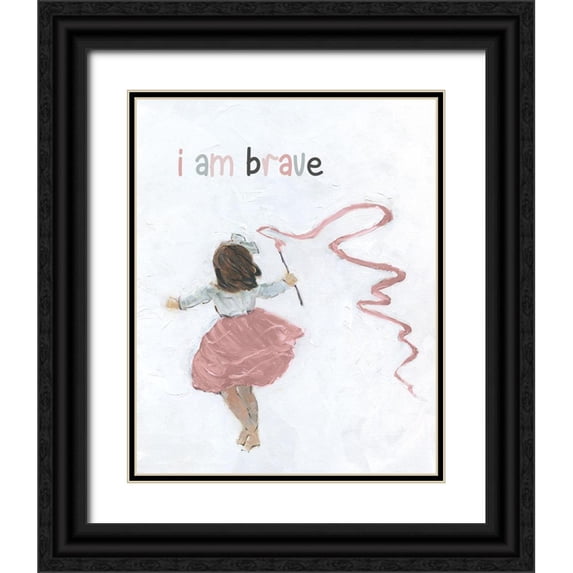 Swatland, Sally 12x14 Black Ornate Wood Framed with Double Matting Museum Art Print Titled - Girl Catching Wind