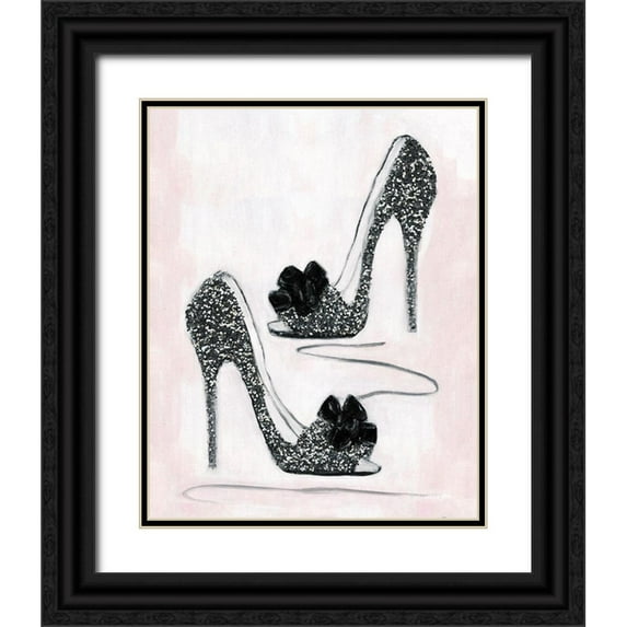 Swatland, Sally 12x14 Black Ornate Wood Framed with Double Matting Museum Art Print Titled - Shoes That Dazzle I
