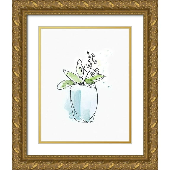Swatland, Sally 12x14 Gold Ornate Wood Framed with Double Matting Museum Art Print Titled - Petite Arrangement II