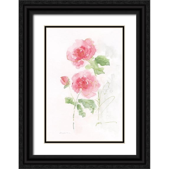 Swatland, Sally 13x18 Black Ornate Wood Framed with Double Matting Museum Art Print Titled - Rose Garden Impression I