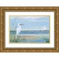 thumbnail image 1 of Swatland, Sally 14x11 Gold Ornate Wood Framed with Double Matting Museum Art Print Titled - Summer Heron, 1 of 4