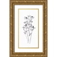 thumbnail image 1 of Swatland, Sally 14x24 Gold Ornate Wood Framed with Double Matting Museum Art Print Titled - Wildflowers Sketch I, 1 of 4