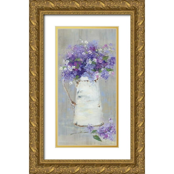 Swatland, Sally 14x24 Gold Ornate Wood Framed with Double Matting Museum Art Print Titled - Woodgrain Pitcher