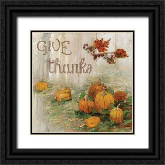 Swatland, Sally 15x15 Black Ornate Wood Framed with Double Matting Museum Art Print Titled - Pumpkin Patch III