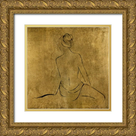 Swatland, Sally 15x15 Gold Ornate Wood Framed with Double Matting Museum Art Print Titled - Golden Bather II