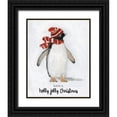 thumbnail image 1 of Swatland, Sally 15x18 Black Ornate Wood Framed with Double Matting Museum Art Print Titled - Holly Jolly Penguin, 1 of 4