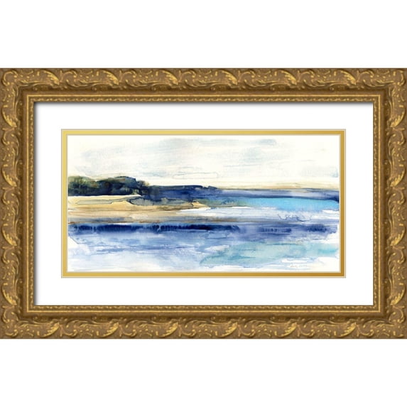 Swatland, Sally 18x11 Gold Ornate Wood Framed with Double Matting Museum Art Print Titled - Indigo Bay