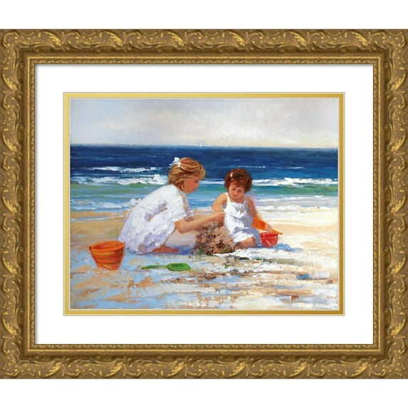 Swatland, Sally 18x15 Gold Ornate Wood Framed with Double Matting Museum Art Print Titled - On the Shore