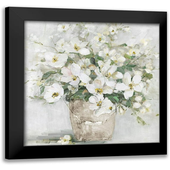 Swatland, Sally 20x20 Black Modern Framed Museum Art Print Titled - Spring Cottage Blooms II