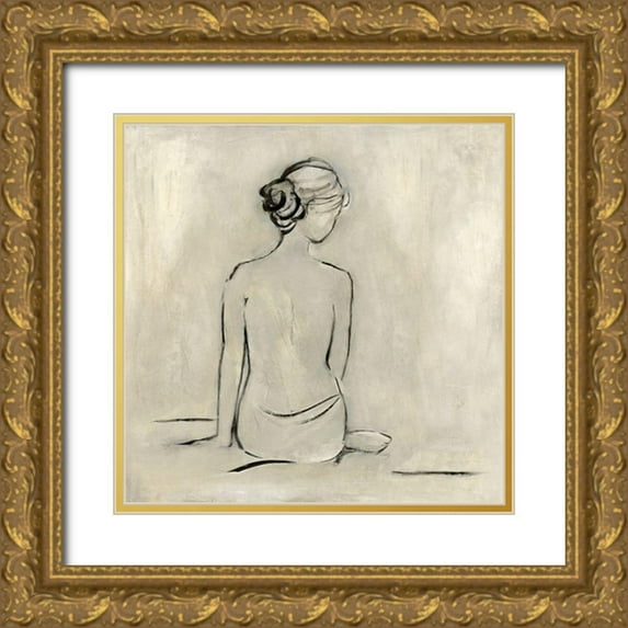 Swatland, Sally 20x20 Gold Ornate Wood Framed with Double Matting Museum Art Print Titled - Bather I