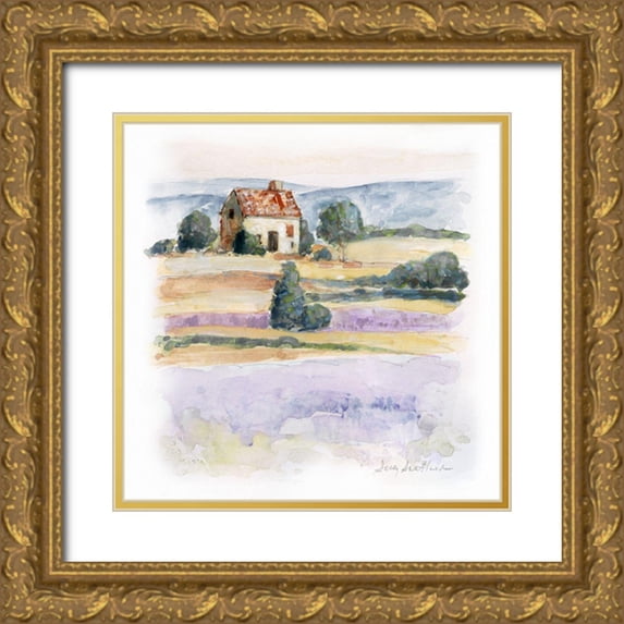Swatland, Sally 20x20 Gold Ornate Wood Framed with Double Matting Museum Art Print Titled - Lavender Country II
