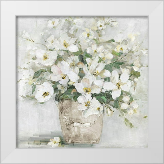 Swatland, Sally 20x20 White Modern Wood Framed Museum Art Print Titled - Spring Cottage Blooms II