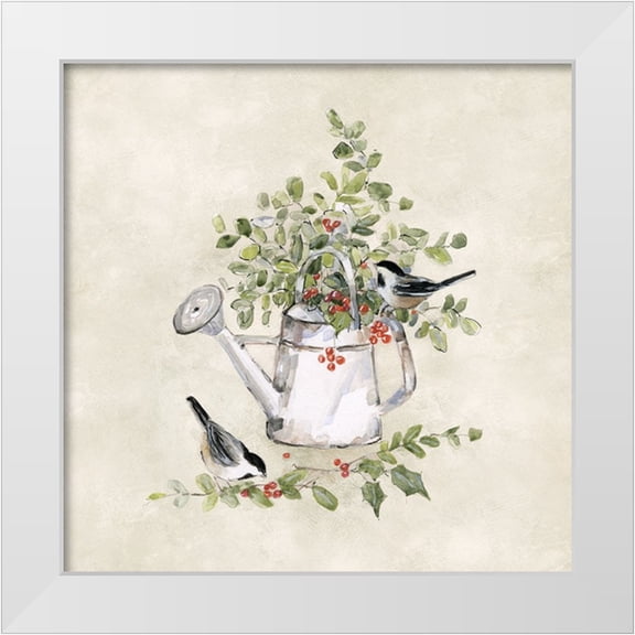 Swatland, Sally 20x20 White Modern Wood Framed Museum Art Print Titled - Winter Garden Gathering II