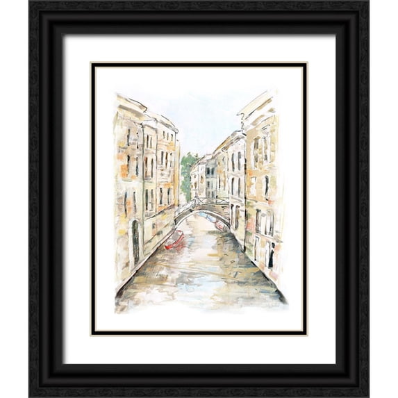 Swatland, Sally 20x24 Black Ornate Wood Framed with Double Matting Museum Art Print Titled - Venice Memories I